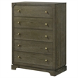 Pemberly Row 5-Drawer Bedroom Chest with Brass Knobs in Dark Cocoa