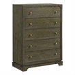 Pemberly Row 5-Drawer Bedroom Chest with Brass Knobs in Dark Cocoa