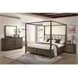 Pemberly Row 4-Piece Eastern King Canopy Bedroom Set in Dark Cocoa