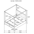 Pemberly Row 4-Piece Eastern King Canopy Bedroom Set in Dark Cocoa