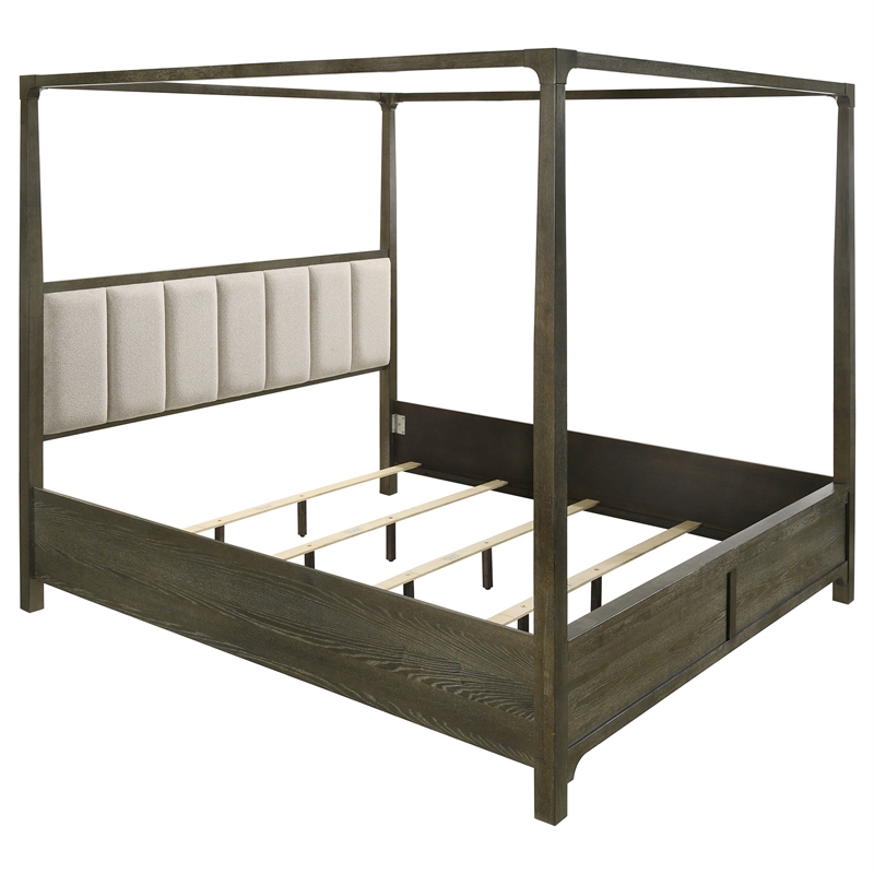 Pemberly Row 5-Piece Queen Canopy Bedroom Set in Dark Cocoa Finish