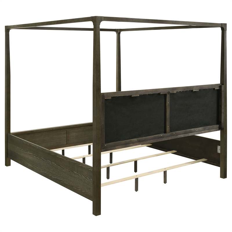 Pemberly Row 5-Piece Queen Canopy Bedroom Set in Dark Cocoa Finish