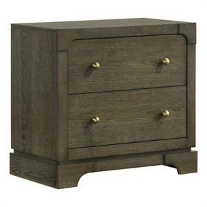 Pemberly Row 2-Drawer Nightstand Bedside Table in Dark Cocoa