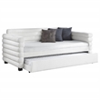 Pemberly Row Boucle Upholstered Twin Daybed with Trundle in White