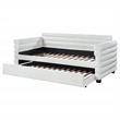 Pemberly Row Boucle Upholstered Twin Daybed with Trundle in White