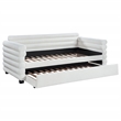 Pemberly Row Boucle Upholstered Twin Daybed with Trundle in White