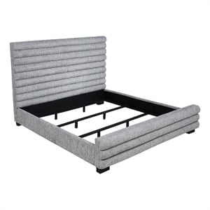 Pemberly Row 58-Inch Boucle Upholstered Eastern King Bed in Grey