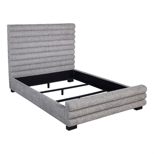 Pemberly Row 58-Inch Boucle Upholstered Queen Bed in Grey Finish