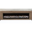 Pemberly Row Upholstered California King Flame Visualizer Bed in Brown