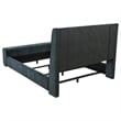 Pemberly Row Upholstered California King Flame Visualizer Bed in Dark Blue