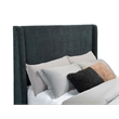 Pemberly Row Upholstered California King Flame Visualizer Bed in Dark Blue