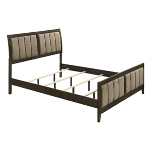 Pemberly Row 51-Inch Upholstered Eastern King Bed in Dark Cocoa
