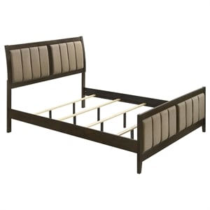 Pemberly Row 51-Inch Upholstered California King Bed in Dark Cocoa