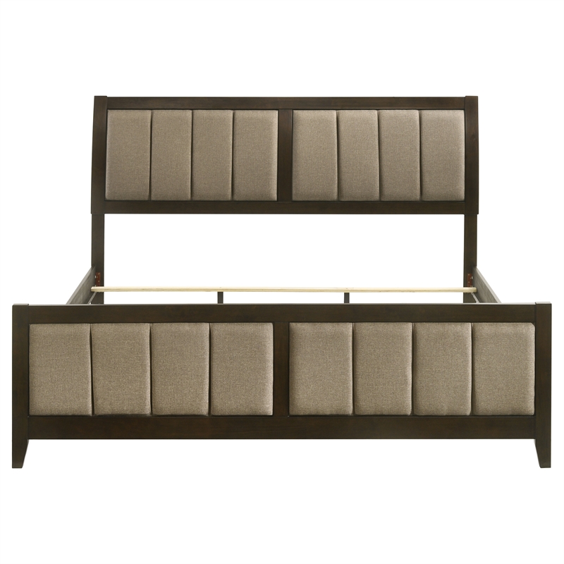 Pemberly Row 51-Inch Upholstered California King Bed in Dark Cocoa