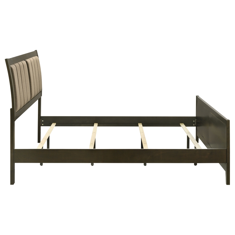 Pemberly Row 51-Inch Upholstered California King Bed in Dark Cocoa