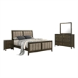 Pemberly Row 4-Piece California King Upholstered Set in Dark Cocoa
