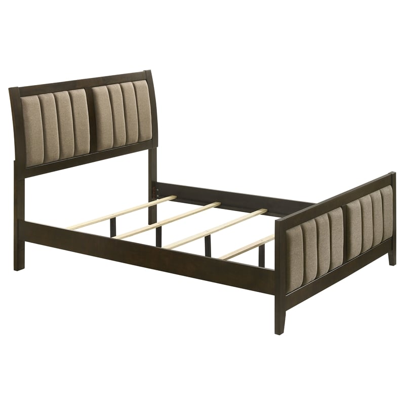 Pemberly Row 5-Piece Full Upholstered Bedroom Set in Dark Cocoa