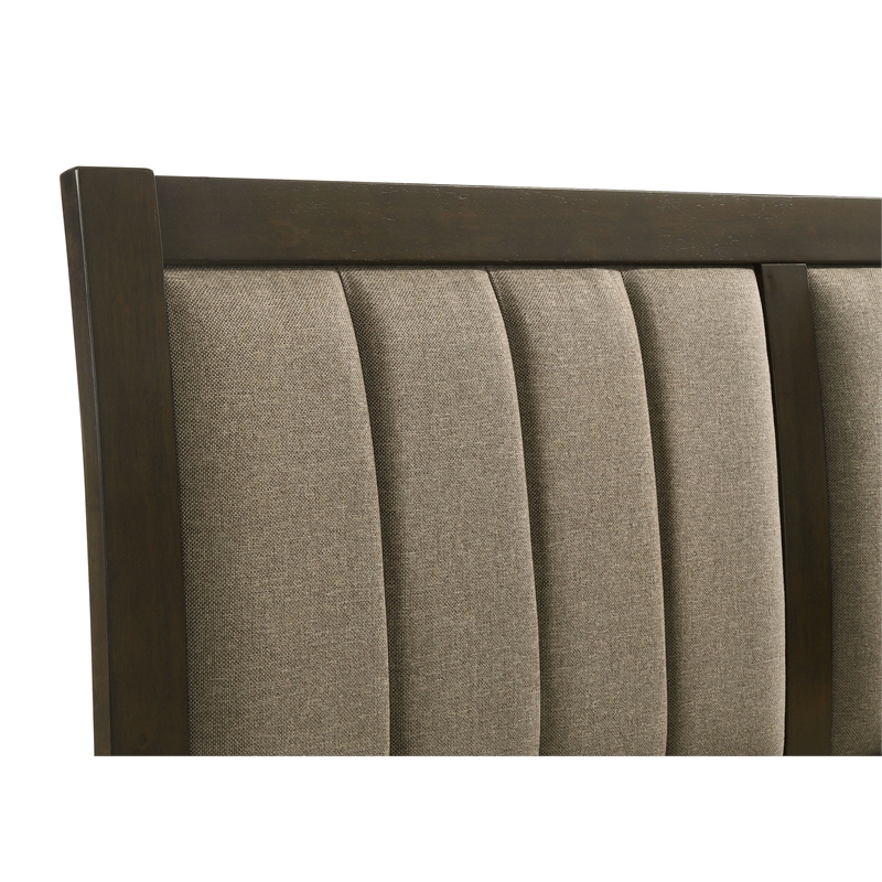 Pemberly Row 4-Piece Queen Upholstered Bedroom Set in Dark Cocoa