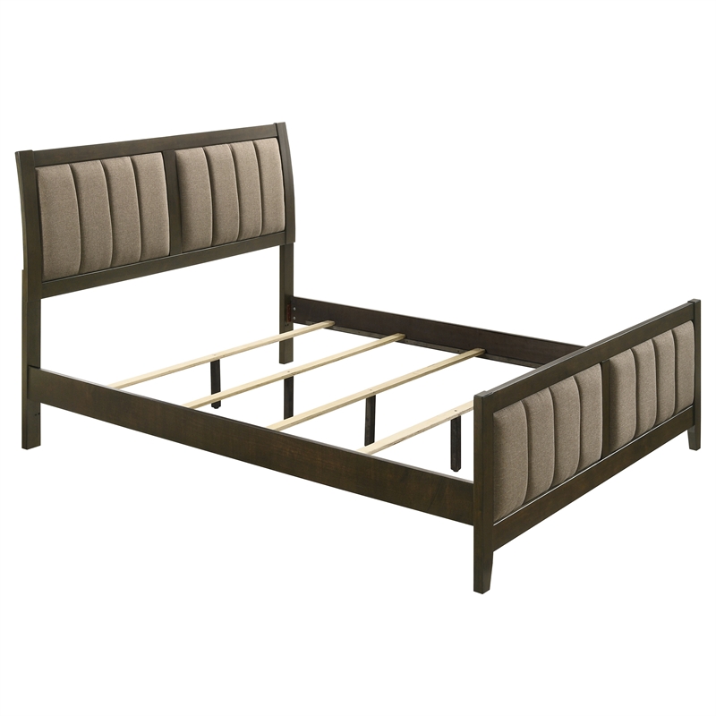 Pemberly Row 4-Piece Queen Upholstered Bedroom Set in Dark Cocoa