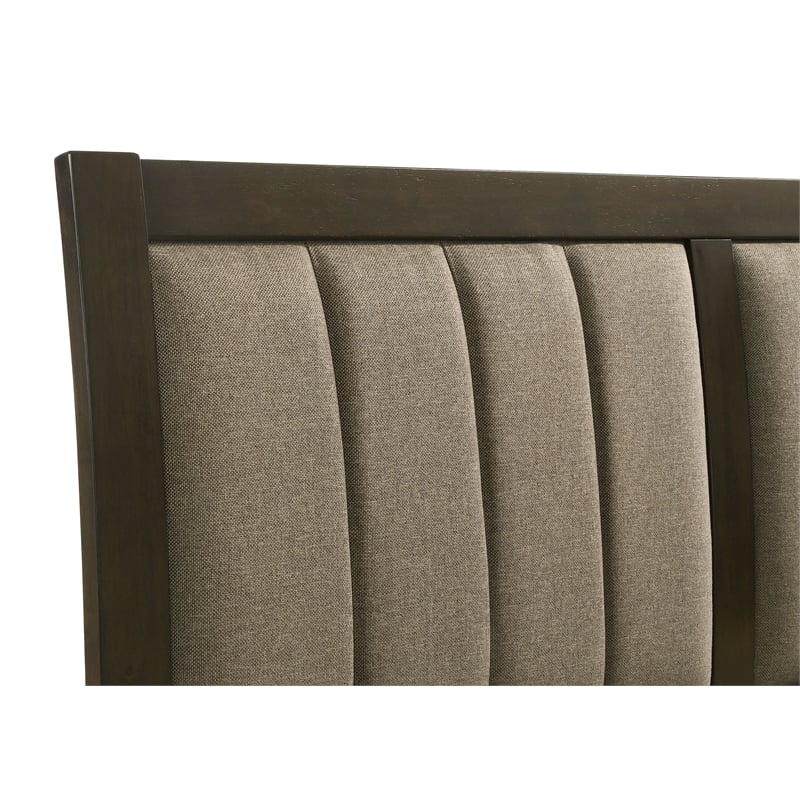 Pemberly Row 5-Piece Queen Upholstered Bedroom Set in Dark Cocoa
