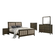 Pemberly Row 5-Piece Queen Upholstered Bedroom Set in Dark Cocoa