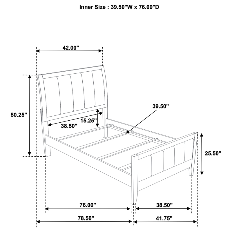 Pemberly Row 4-Piece Twin Upholstered Bedroom Set in Dark Cocoa