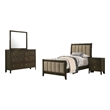 Pemberly Row 4-Piece Twin Upholstered Bedroom Set in Dark Cocoa