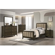 Pemberly Row 5-Piece Twin Upholstered Bedroom Set in Dark Cocoa