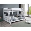 Pemberly Row Wood Veneer Twin Over Full Bunk Bed in White Finish