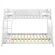 Pemberly Row Wood Veneer Twin Over Full Bunk Bed in White Finish