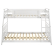 Pemberly Row Wood Veneer Twin Over Full Bunk Bed in White Finish