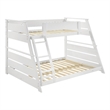 Pemberly Row Wood Veneer Twin Over Full Bunk Bed in White Finish