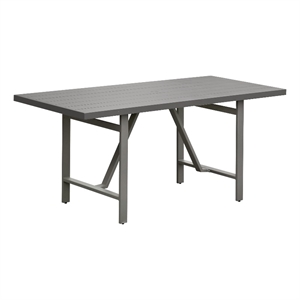 Pemberly Row Powder-Coated Aluminum Outdoor Counter Table in Mocha