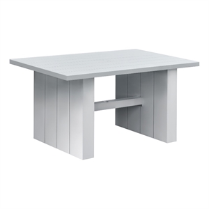 Pemberly Row Powder-Coated Aluminum Outdoor Counter Table in Buff