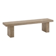 Pemberly Row Solid Spruce Wood Backless Dining Bench in Weathered Sand