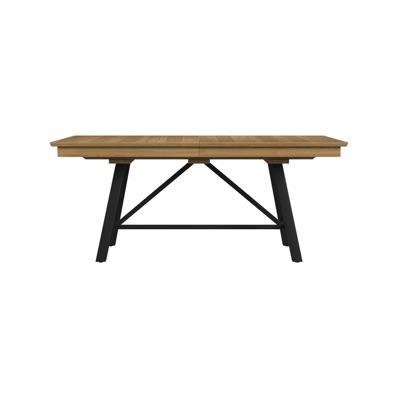Pemberly Row Oak Veneer Trestle Table with 20