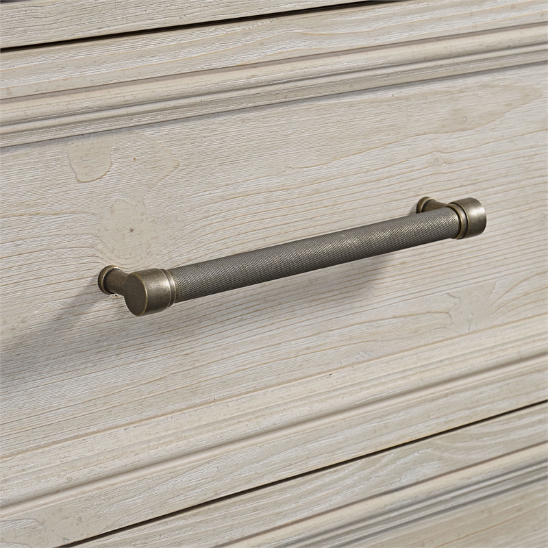 Pemberly Row Transitional Solid Spruce Wood Nightstand in Washed Linen