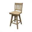 Pemberly Row Solid Wood Slat-Back Swivel Counter Barstool in Natural