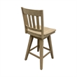 Pemberly Row Solid Wood Slat-Back Swivel Counter Barstool in Natural