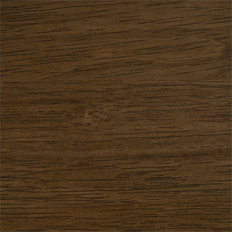 Pemberly Row Rubberwood Beveled Bedroom Dresser Mirror in Walnut