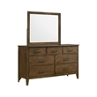 Pemberly Row Rubberwood Beveled Bedroom Dresser Mirror in Walnut