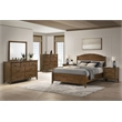Pemberly Row Rubberwood Beveled Bedroom Dresser Mirror in Walnut