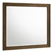 Pemberly Row Rubberwood Beveled Bedroom Dresser Mirror in Walnut