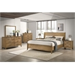 Pemberly Row Rubberwood Beveled Bedroom Dresser Mirror in Maple