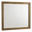 Pemberly Row Rubberwood Beveled Bedroom Dresser Mirror in Maple