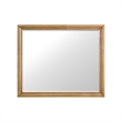 Pemberly Row Oak Veneer Beveled Bedroom Mirror in Natural Oak