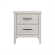 Pemberly Row 2-Drawer Solid Rubberwood Bedroom Nightstand in White