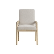 Pemberly Row Upholstered Solid Rubberwood Arm Chair in Antique Oak