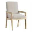 Pemberly Row Upholstered Solid Rubberwood Arm Chair in Antique Oak