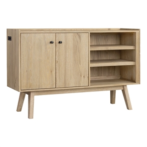Pemberly Row Engineered Oak 3-Drawer Dining Sideboard in Oak